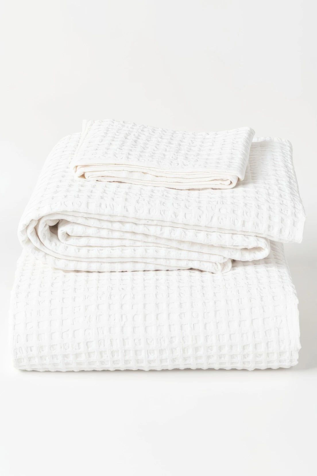 Honeycomb Waffel Handtuch 3er Set - Cloud White